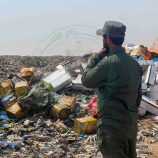 قوات الحزام الأمني تتلف كميات كبيرة من الأشرطة المخدرة والمبيدات والسجائر المهربة