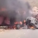 حادث تصادم  مروع على طريق المهرة يودي بحياة سائق احداهما