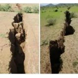 انشقاق أرضي مفاجئ في قاع الحقل – ضوران آنس بـ ذمار اليمنية