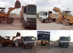 تنفيذ حملة نظافة في مدينة جعار تشمل مواقع خدمية وتعليمية
