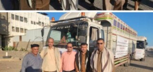 بحضور المحافظ الحالمي ،، قافلة غذائية ثالثة لدعم أبطال الجبهات الحدودية في حد يافع والأسر المتضررة بالقرب من خطوط النار